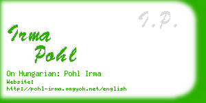 irma pohl business card